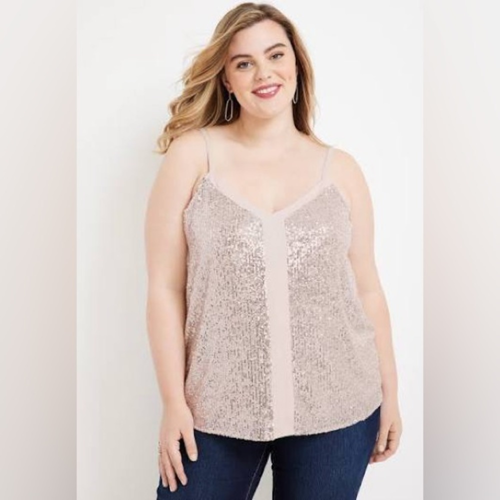 Maurices Silver/golden Sequin Camisole Top